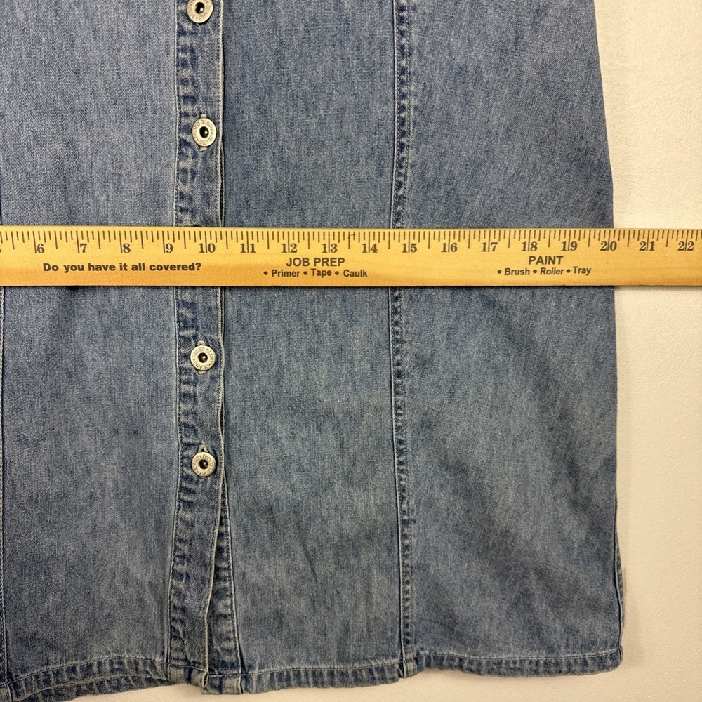 Vintage Faded Glory Denim Dress Womens 10 Button Front Short Sleeve Cottage 00s‎ - Picture 9 of 10